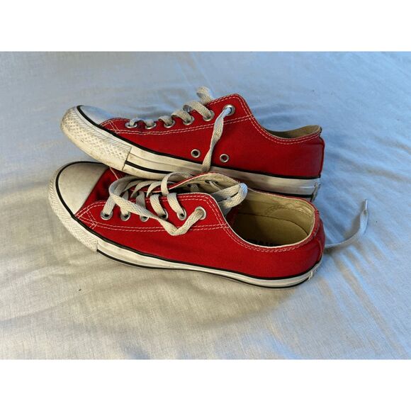 Converse All Star Red/White Low Top Sneakers, Women's 8. Men's Size 6, Skater - Picture 3 of 8